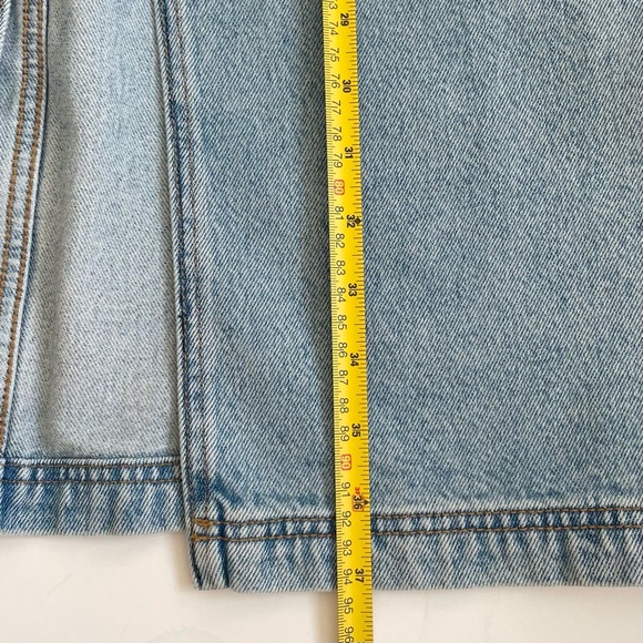 Frank & Oak Denim Jean Skirt Midi Maxi Size Medium With Slit Cotton - Picture 15 of 15